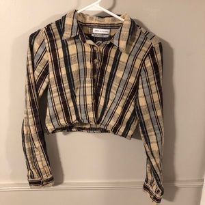 Cropped Flannel Top (Urban Outfitters)